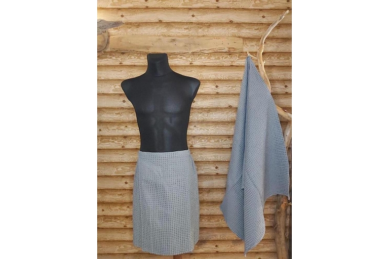 Komplekts vafeļauduma svārki vīriešiem un dvielis