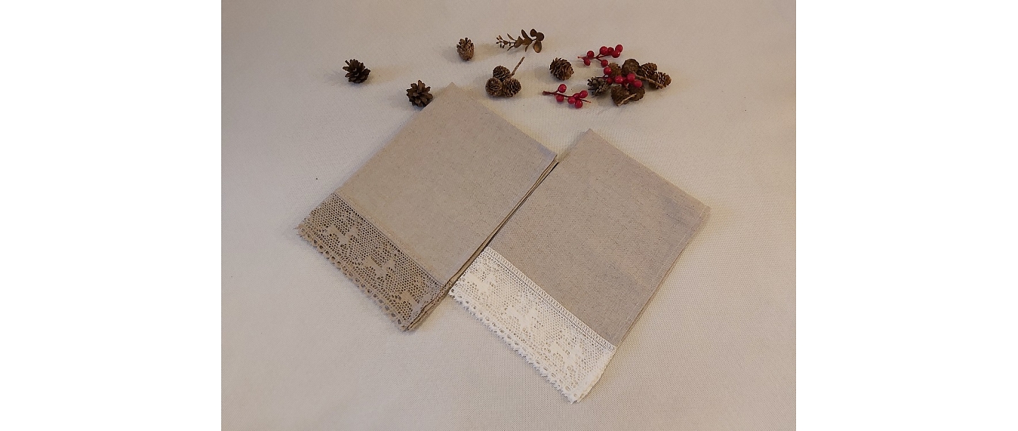 set of two linen towels