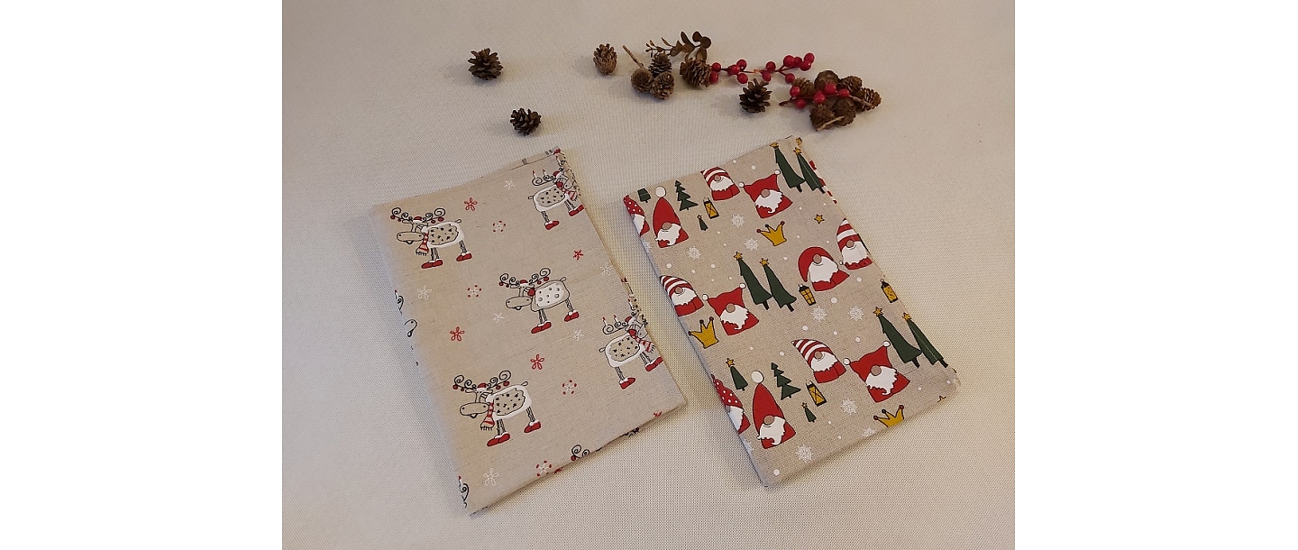set of two linen towels Christmas