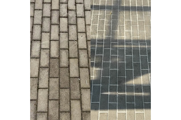 Bruģa augstspiediena mazgāšana