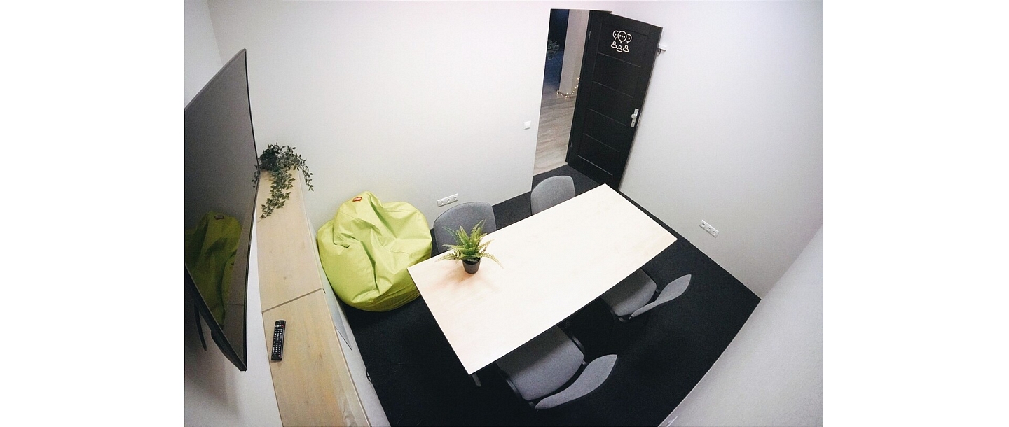 Modern, well-equipped work space interior at the Kurzeme Business Incubator