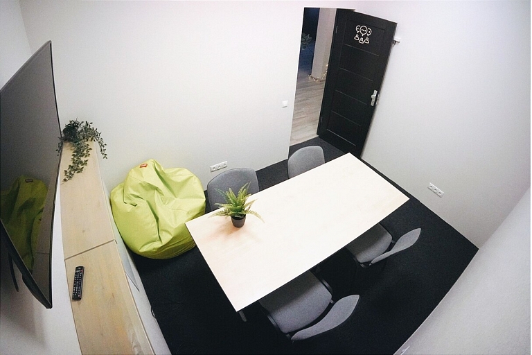 Modern, well-equipped work space interior at the Kurzeme Business Incubator