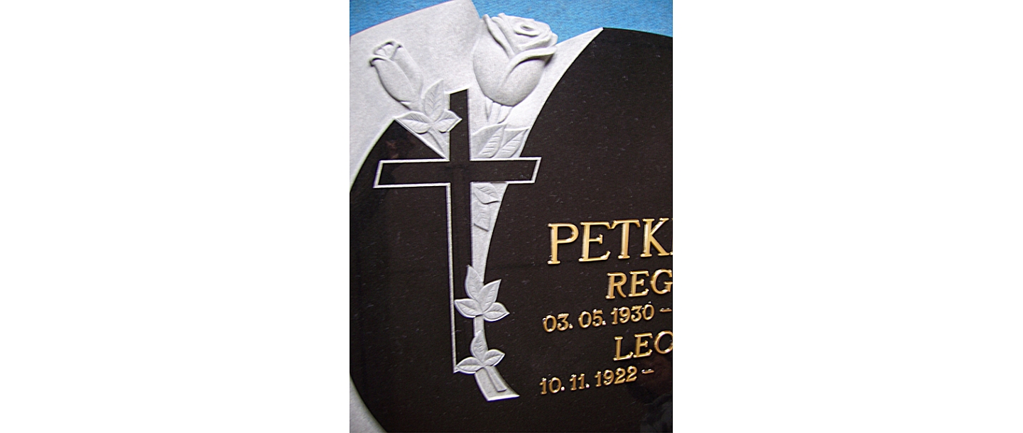 Tombstone. Installation of products in the cemetery