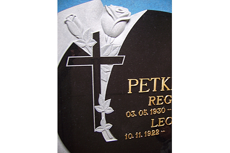Tombstone. Installation of products in the cemetery