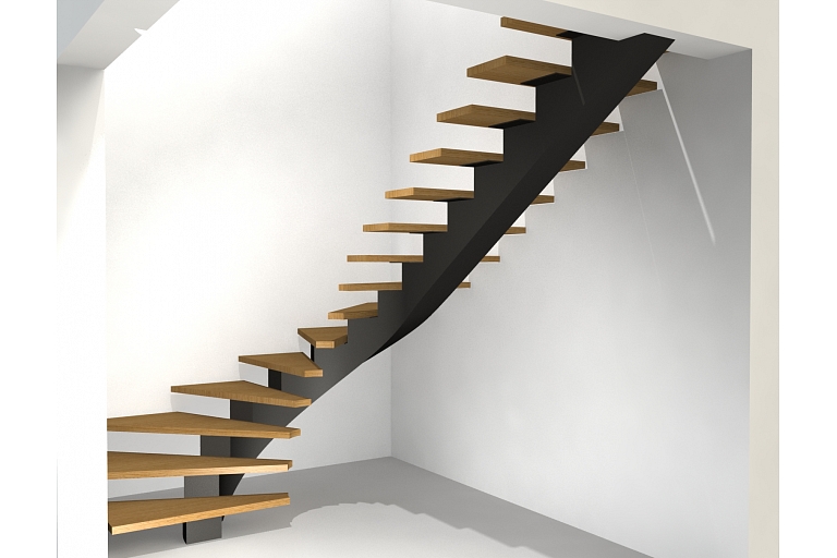 Nestandarta dizaina liektās metāla kāpnes privātmājai