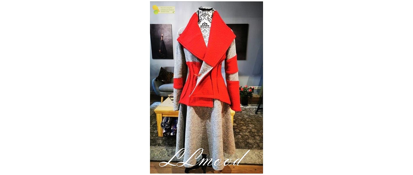 Llmood red wool suit
