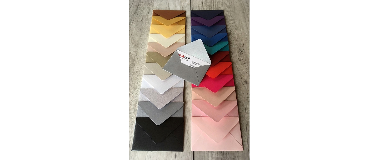 Envelope for business cards, colored envelopes