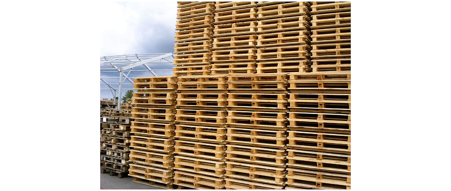 Different size wooden pallets