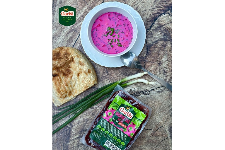 Pickled beets in straws