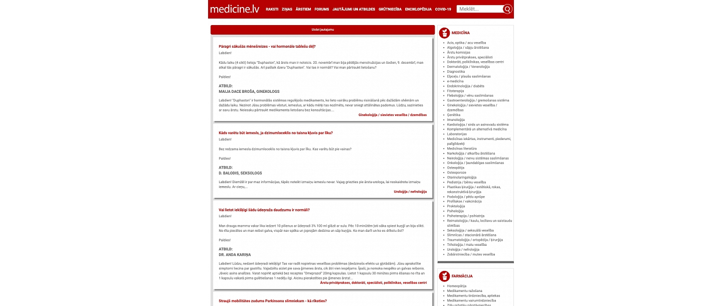 medicine.lv questions and answers