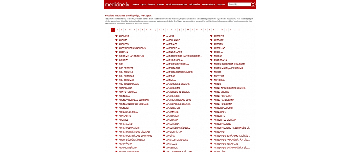 популярная медицинская энциклопедия Medicine.lv pme