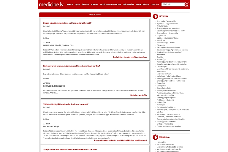 medicine.lv questions and answers