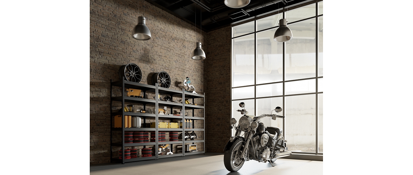 Metal shelves