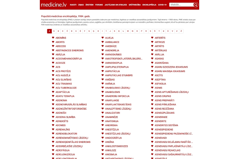популярная медицинская энциклопедия Medicine.lv pme
