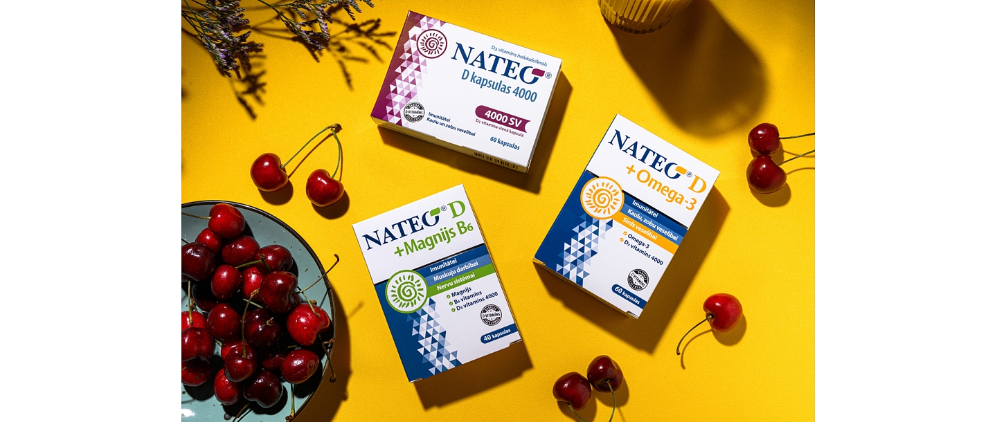 NATEO D vitamīns, omega 3, magnijs B6 4000 kapsulas