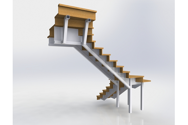 Non-standard steel staircase construction with individual design