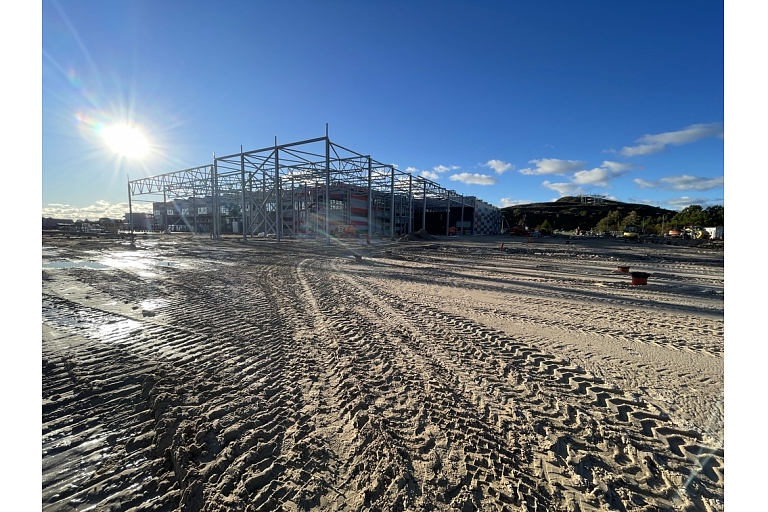 Строительство пляжа Фриденлунд