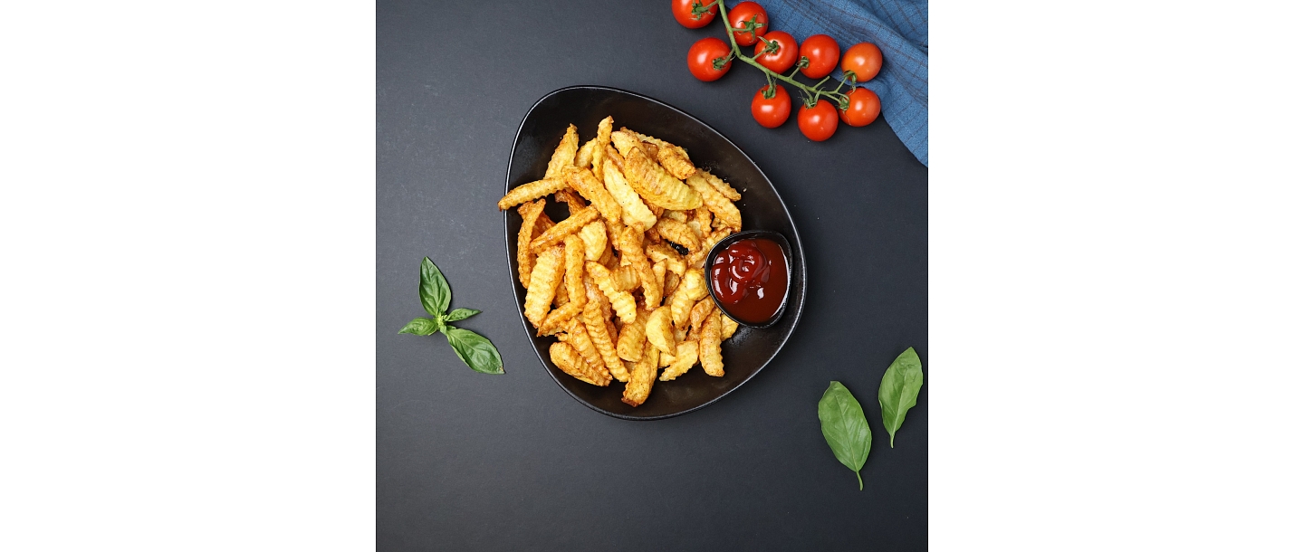 Homemade, golden french fries