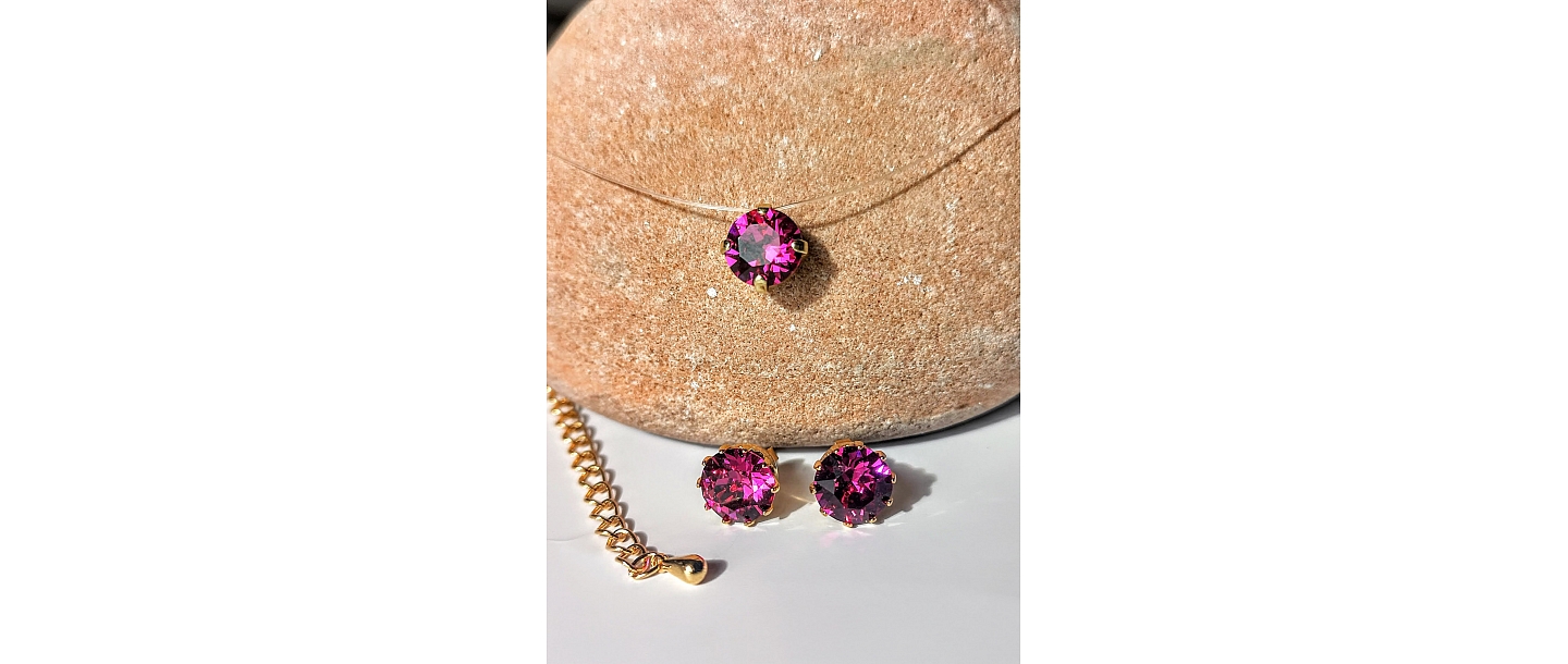 Earring Invisible Necklace Set.