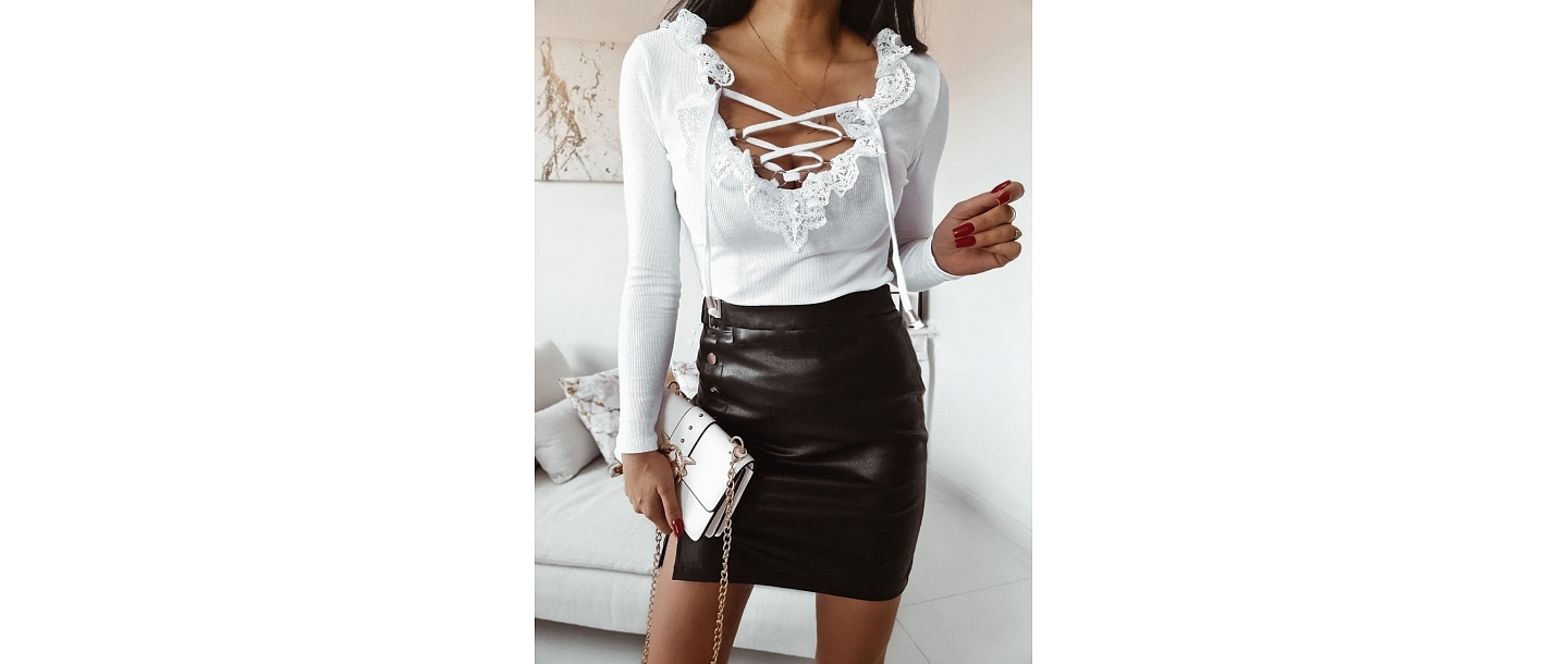 White top with lace.