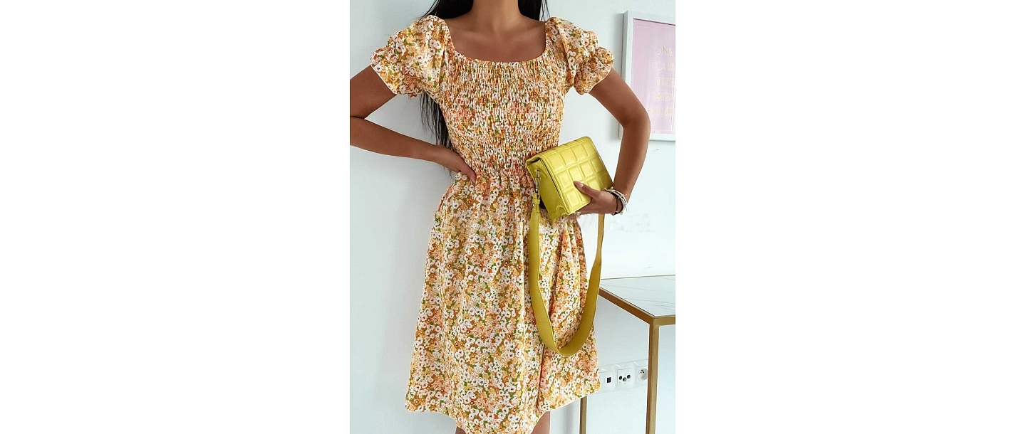 Yellow summer dress.