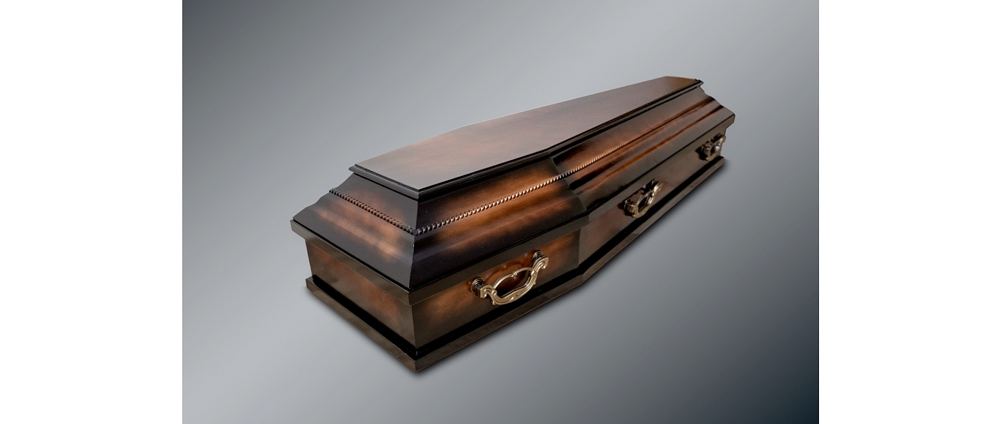 Silence VS – dark lacquered coffin with metal handles