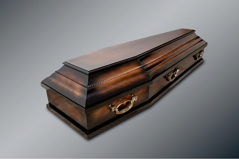 Silence VS – dark lacquered coffin with metal handles
