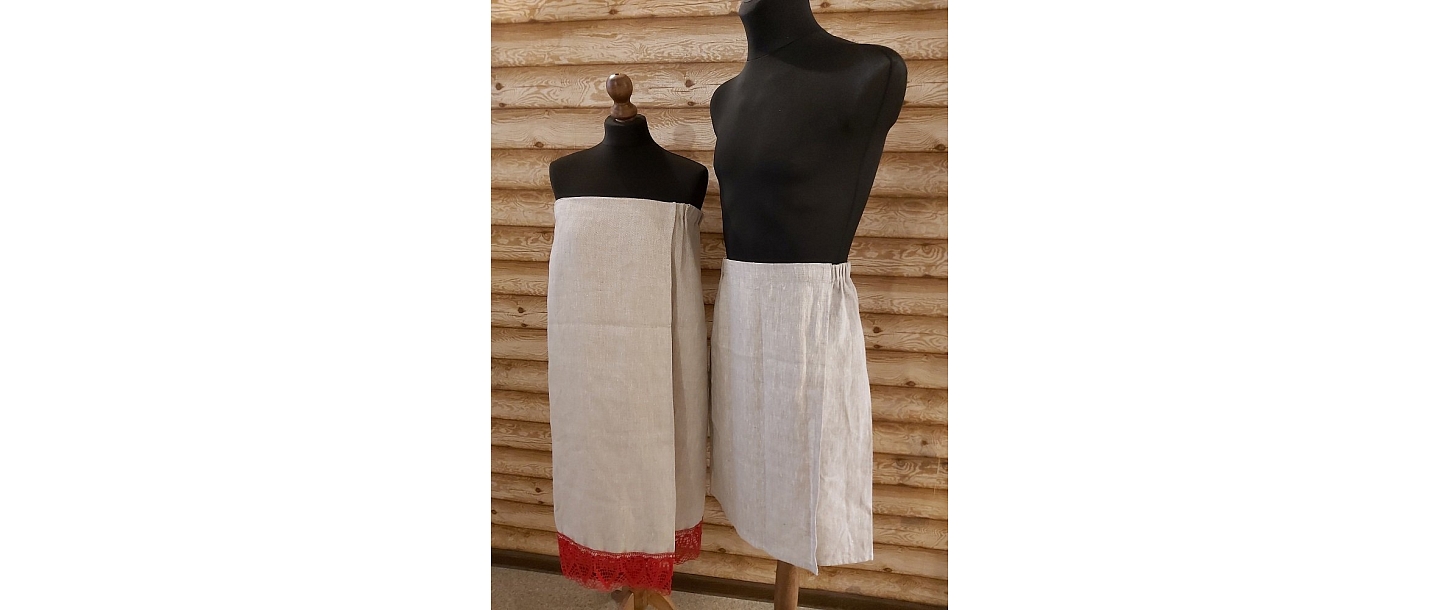 Linen sauna skirt – breathable and comfortable textile for the sauna