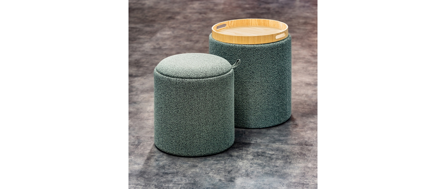 Premium design pouf with soft upholstery - high-quality upholstered furniture for the interior
