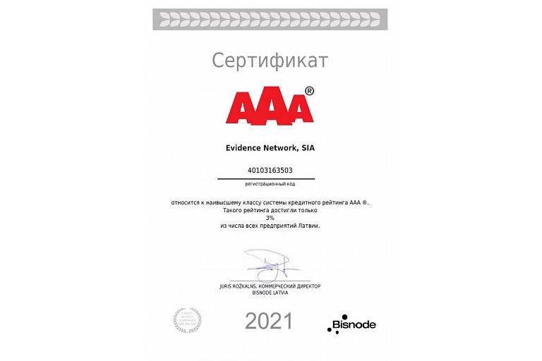 Creditworthiness certificate