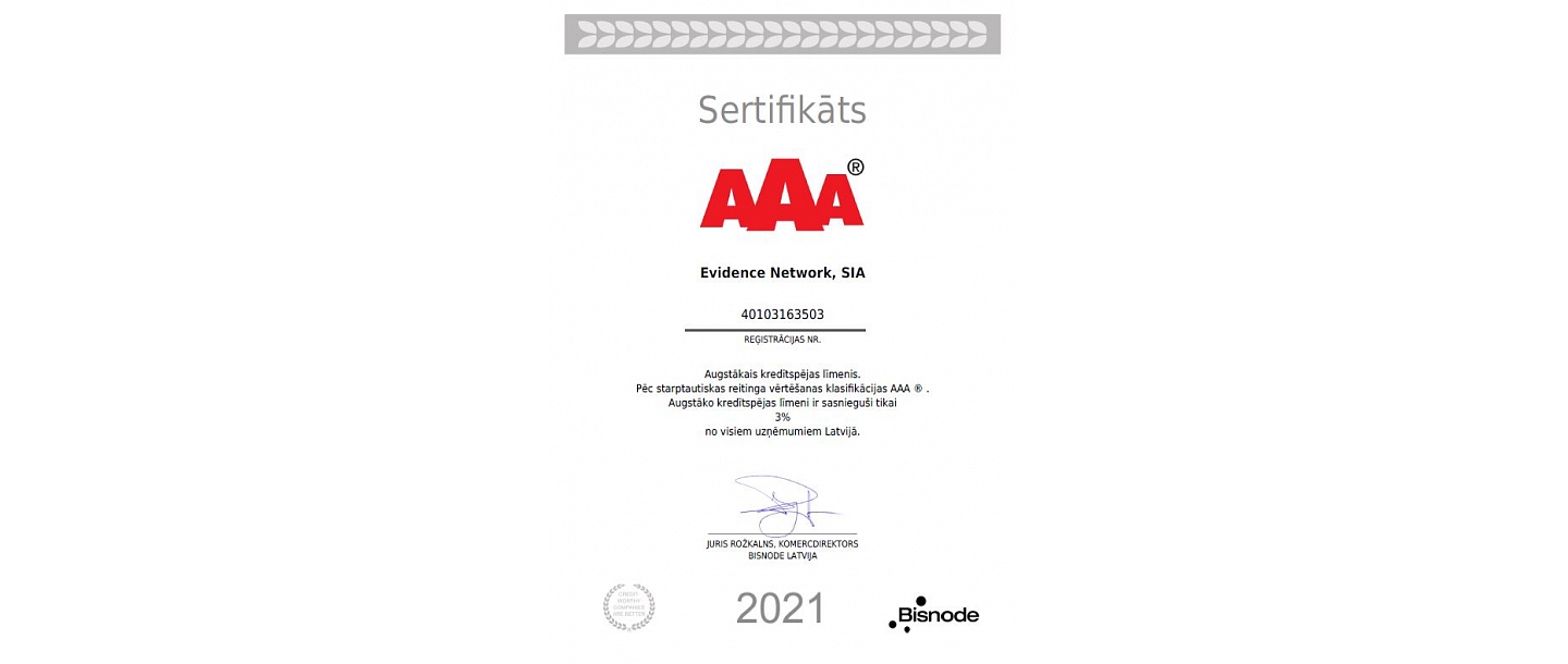 Сертификат кредитоспособности