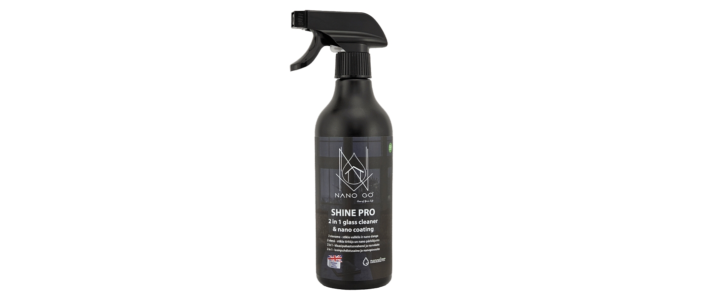Nano-coated glass cleaner, which ensures longer cleanliness.