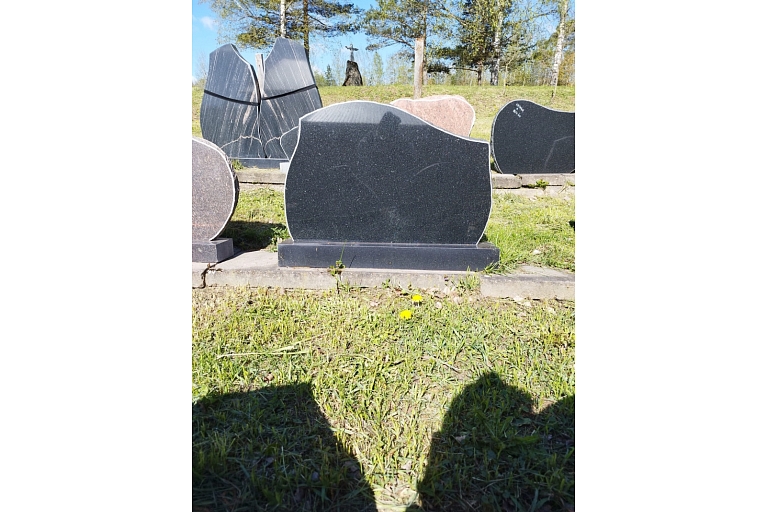 Black granite tombstone making