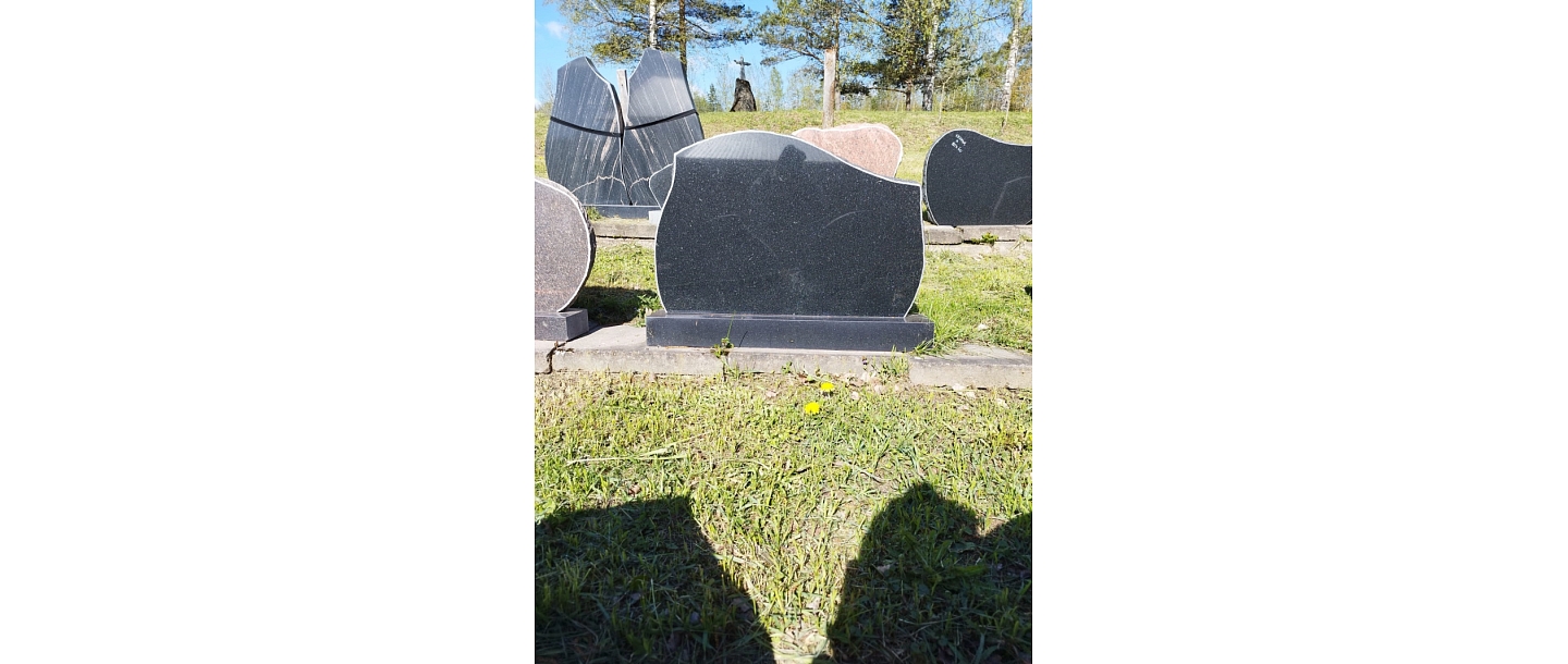 Black granite tombstone making