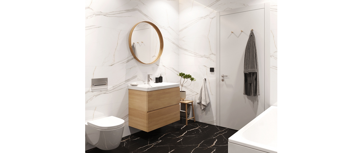 SPC Tile Panel for Grid Calacatta_Black_packshot_60x60_SPC-Flooring2