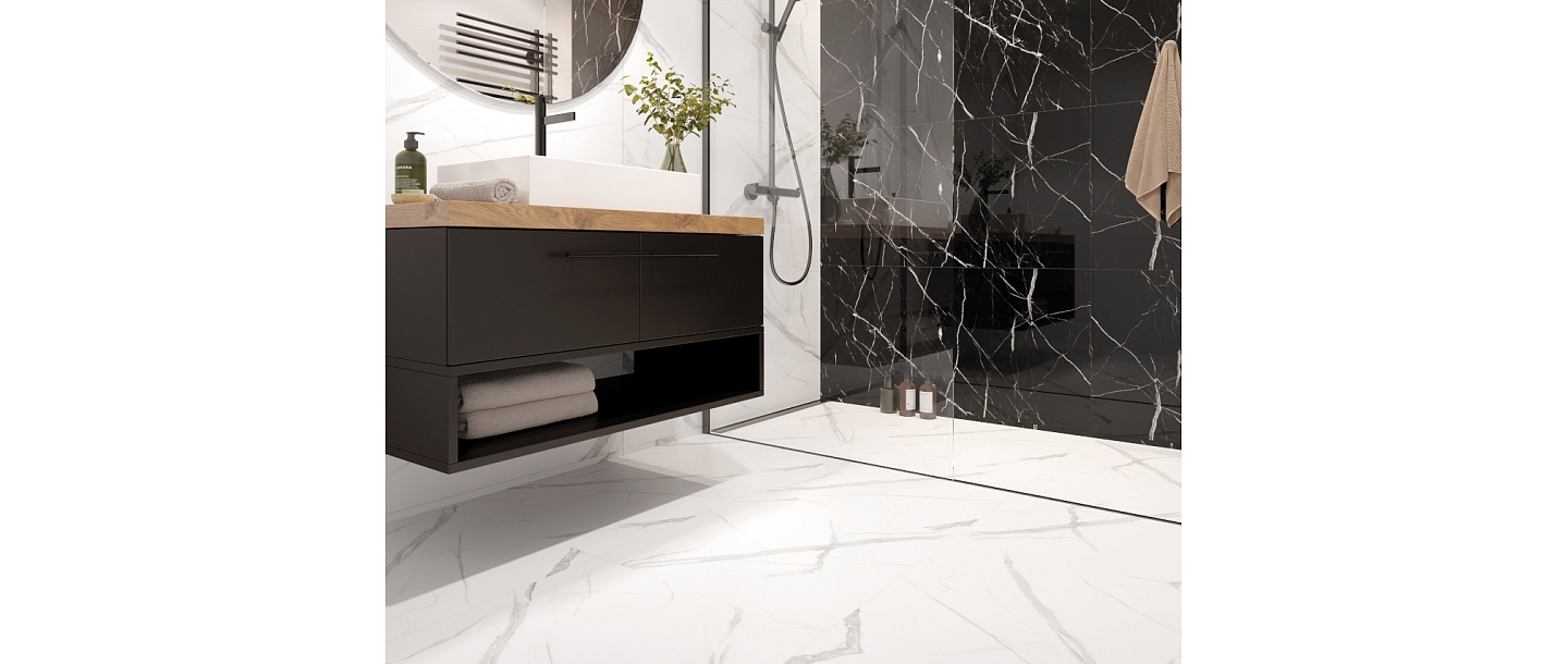 SPC Flizes paneli Gridai Calacatta_White_packshot_60x60_SPC-Flooring 2