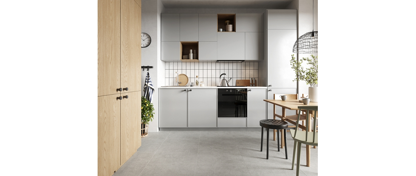 SPC Flizes paneli Gridai Concrete_Light_packshot_60x60_SPC-Flooring 2