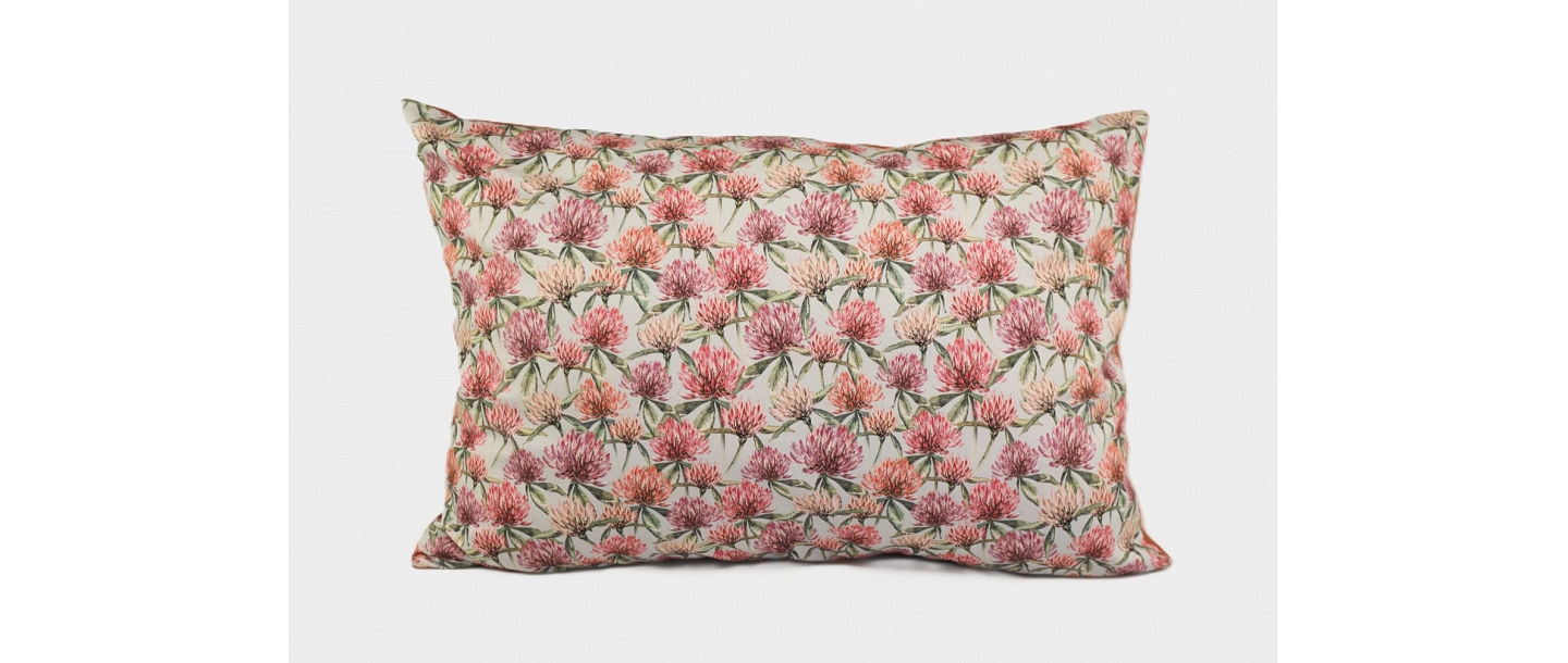 Pillowcase 50x70 knitwear, Latvian clover, pinkish brown