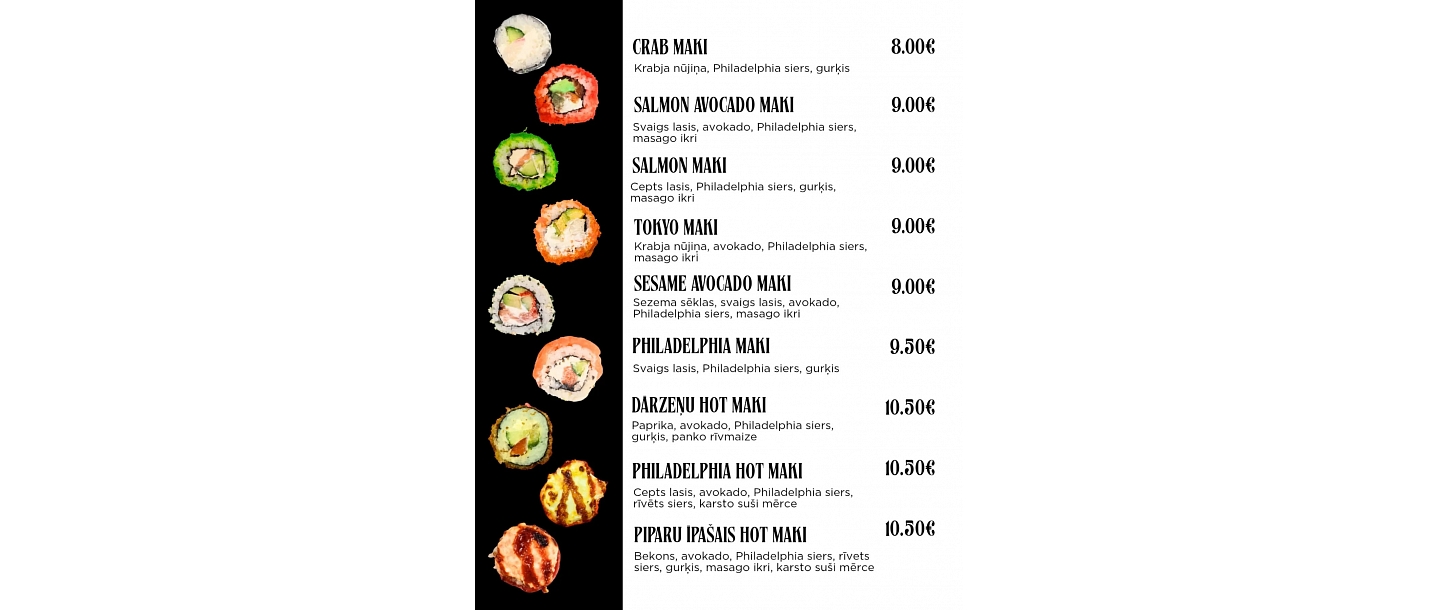 New! Three Peppers and Cakes - Sushi Menu
