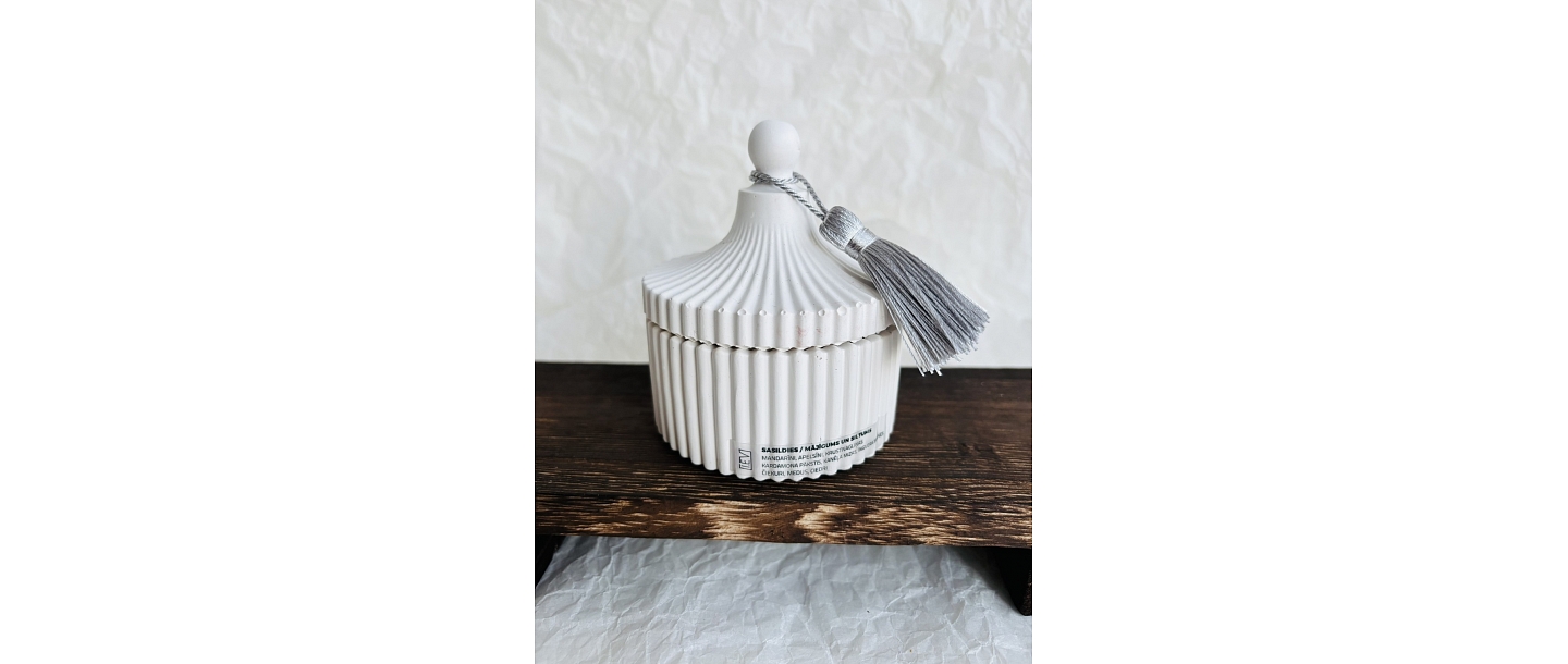 Candles in plaster containers