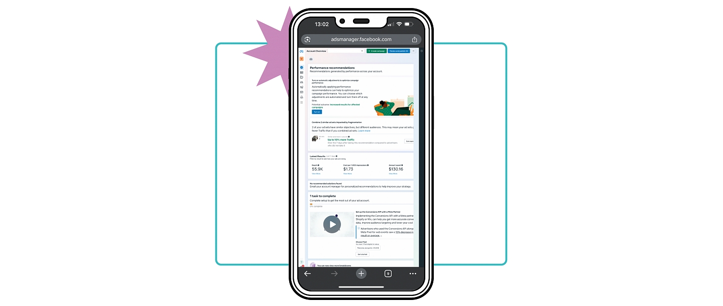 Veiktspējas uzlabošana ar Facebook Ads Manager, izmantojot ekspertu ieteikumus.