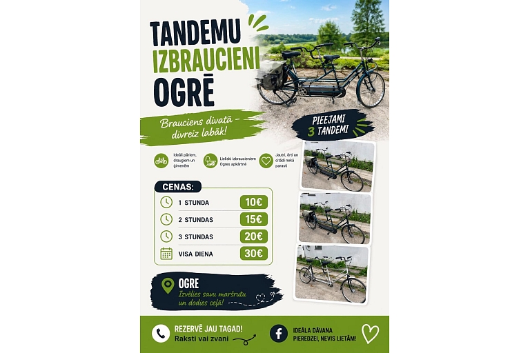 Tandēmu izbraucieni Ogrē