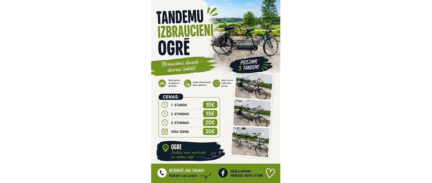 Tandēmu izbraucieni Ogrē
