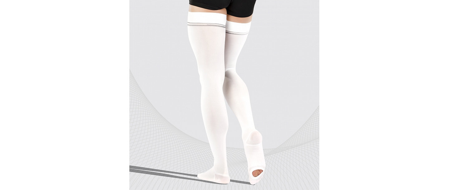 compression anti-embolism stockings with inspection hole