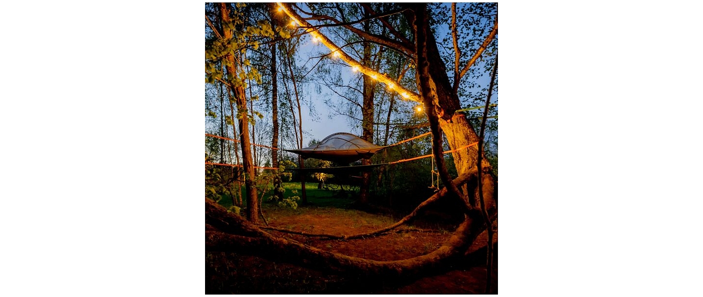 Glamping in the evening