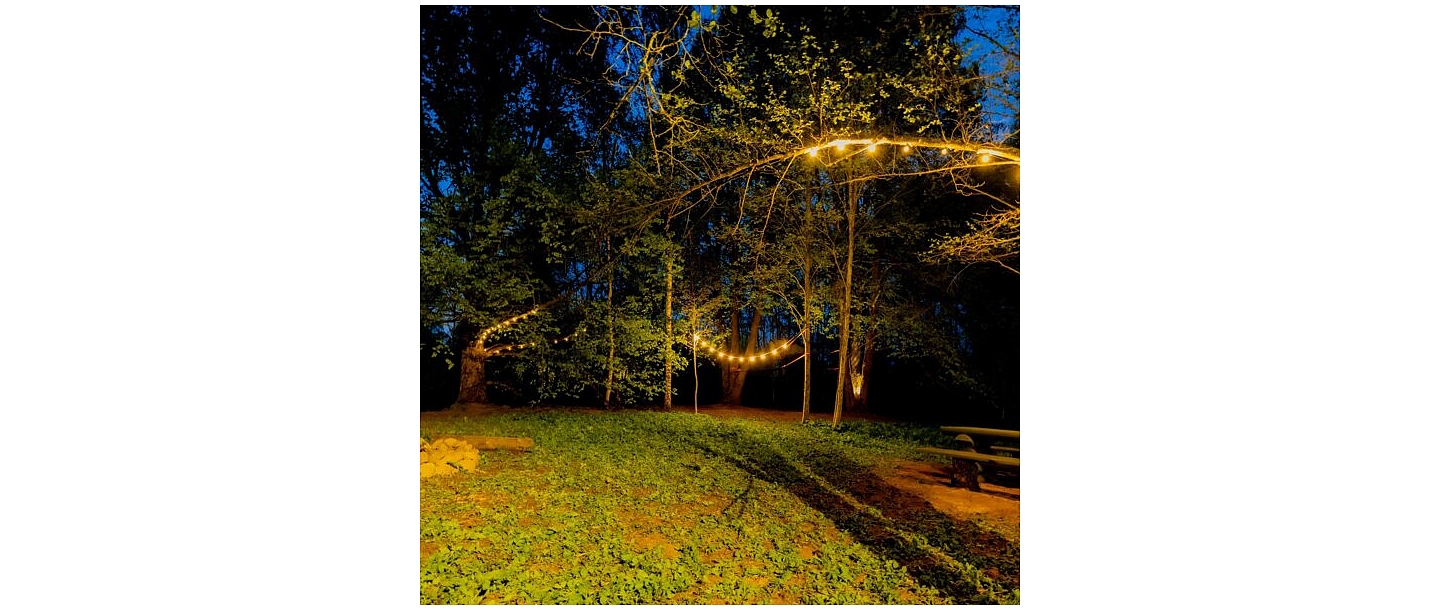 Glamping in the evening