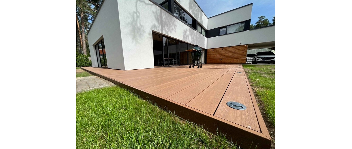 Terrace made of composite boards