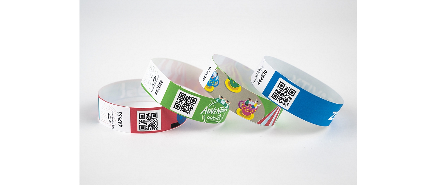 Tyvek wristbands with QR code