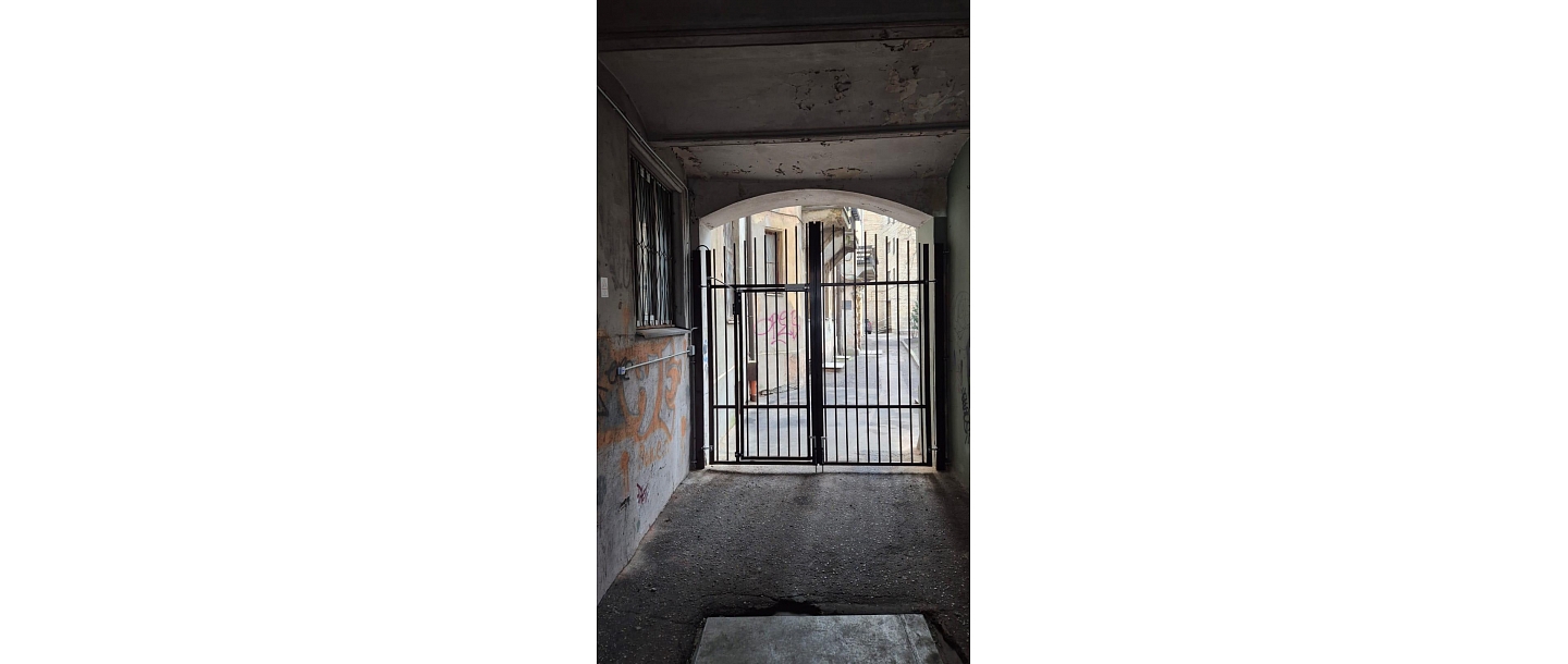 Hinged gates with metal pipe filling
