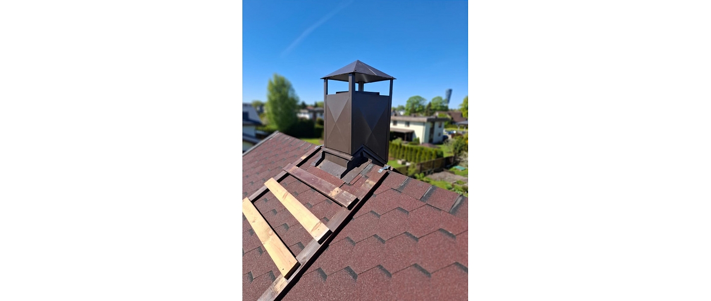 Non-standard tin construction for a chimney